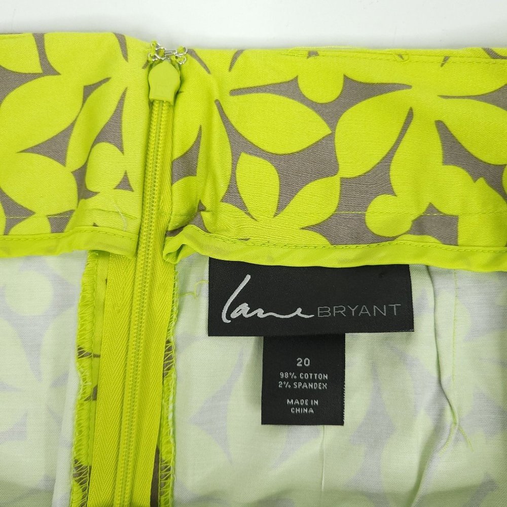 Lane Bryant Pencil Skirt NEW Classic Straight Green Taupe Women Size 20 Floral - Picture 8 of 9